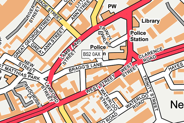 BS2 0AX map - OS OpenMap – Local (Ordnance Survey)