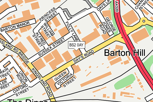 BS2 0AY map - OS OpenMap – Local (Ordnance Survey)