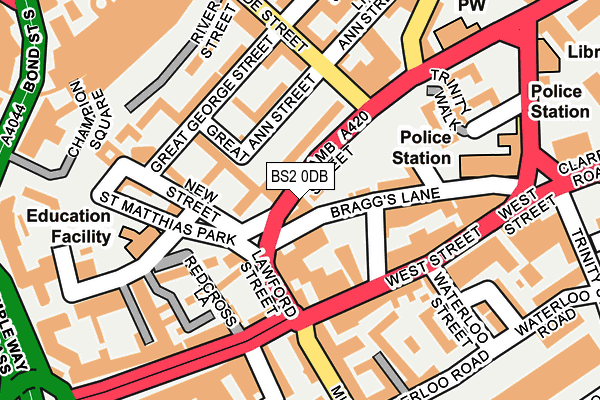 BS2 0DB map - OS OpenMap – Local (Ordnance Survey)