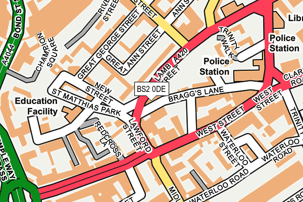 BS2 0DE map - OS OpenMap – Local (Ordnance Survey)