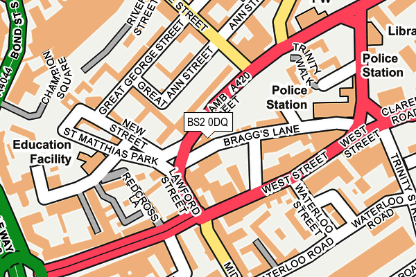 BS2 0DQ map - OS OpenMap – Local (Ordnance Survey)