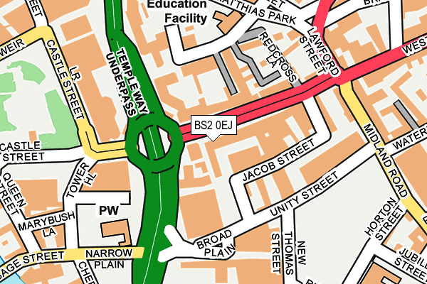 BS2 0EJ map - OS OpenMap – Local (Ordnance Survey)