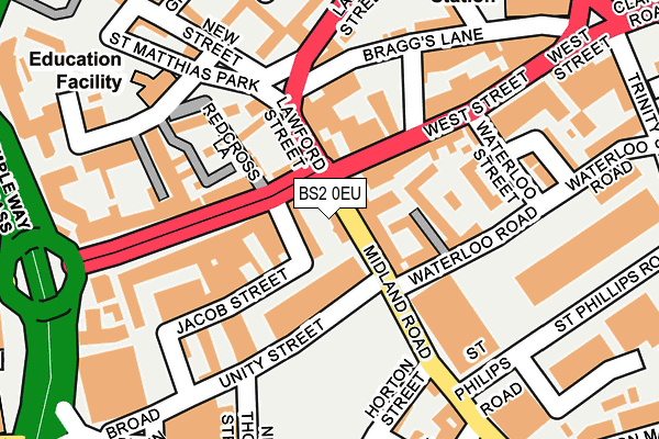 BS2 0EU map - OS OpenMap – Local (Ordnance Survey)