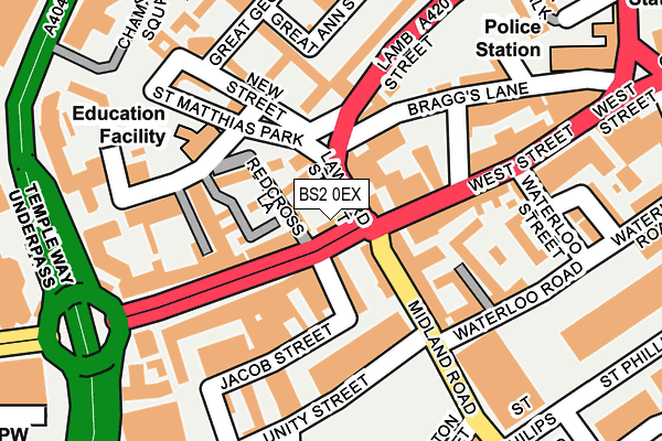 BS2 0EX map - OS OpenMap – Local (Ordnance Survey)