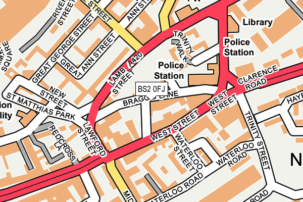 BS2 0FJ map - OS OpenMap – Local (Ordnance Survey)