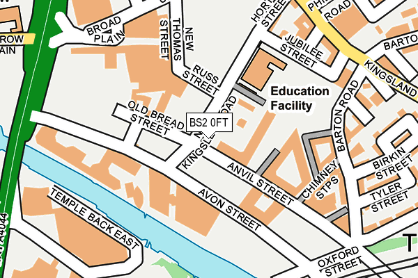 BS2 0FT map - OS OpenMap – Local (Ordnance Survey)