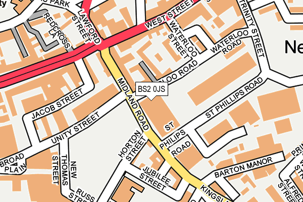 BS2 0JS map - OS OpenMap – Local (Ordnance Survey)