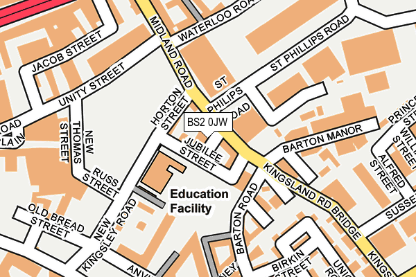 BS2 0JW map - OS OpenMap – Local (Ordnance Survey)