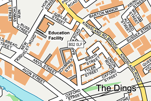 Map of THE BRISTOL WEAVING MILL LTD at local scale