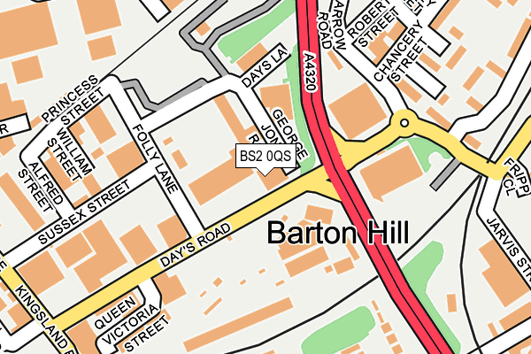 BS2 0QS map - OS OpenMap – Local (Ordnance Survey)