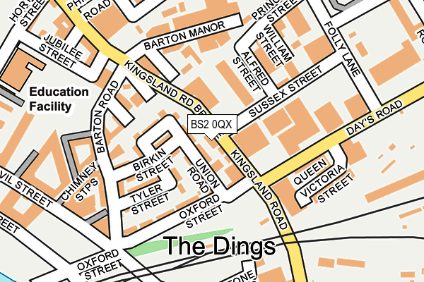 BS2 0QX map - OS OpenMap – Local (Ordnance Survey)