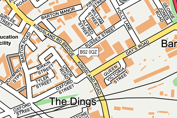 BS2 0QZ map - OS OpenMap – Local (Ordnance Survey)