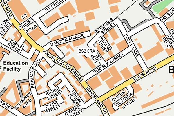BS2 0RA map - OS OpenMap – Local (Ordnance Survey)