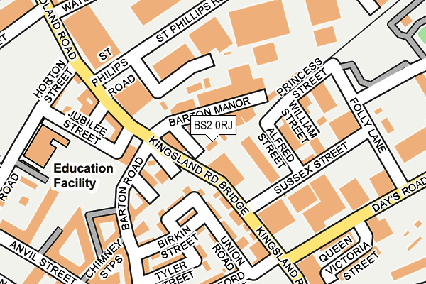 BS2 0RJ map - OS OpenMap – Local (Ordnance Survey)