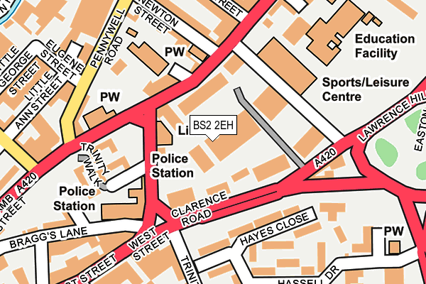BS2 2EH map - OS OpenMap – Local (Ordnance Survey)