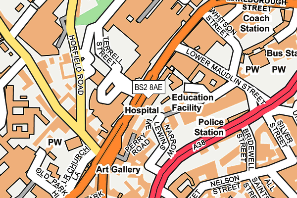 BS2 8AE map - OS OpenMap – Local (Ordnance Survey)
