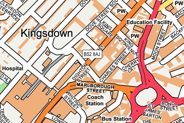 BS2 8AJ map - OS OpenMap – Local (Ordnance Survey)