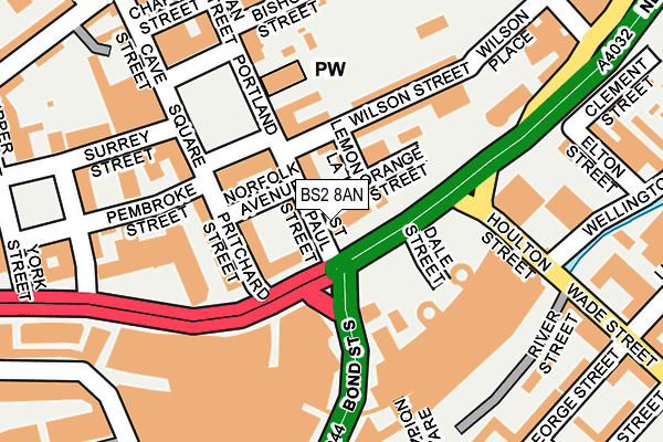 BS2 8AN map - OS OpenMap – Local (Ordnance Survey)