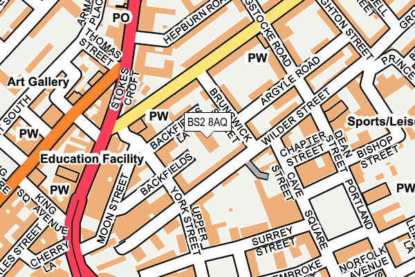 BS2 8AQ map - OS OpenMap – Local (Ordnance Survey)