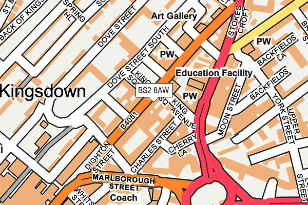 BS2 8AW map - OS OpenMap – Local (Ordnance Survey)