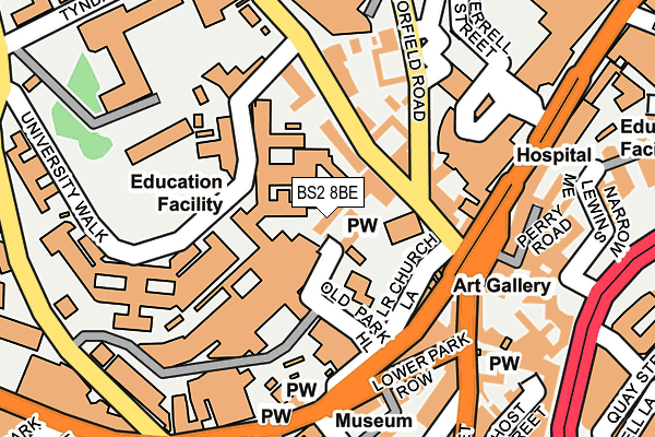 BS2 8BE map - OS OpenMap – Local (Ordnance Survey)