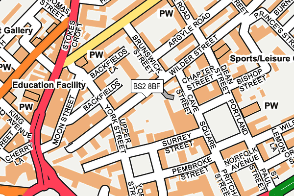 BS2 8BF map - OS OpenMap – Local (Ordnance Survey)