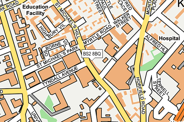 BS2 8BQ map - OS OpenMap – Local (Ordnance Survey)