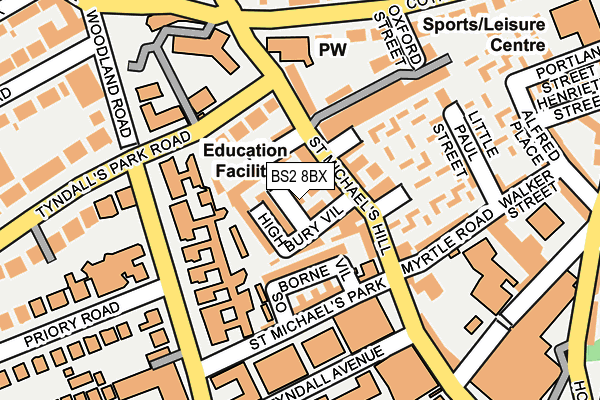 BS2 8BX map - OS OpenMap – Local (Ordnance Survey)