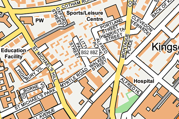 BS2 8BZ map - OS OpenMap – Local (Ordnance Survey)