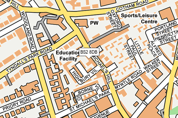 BS2 8DB map - OS OpenMap – Local (Ordnance Survey)