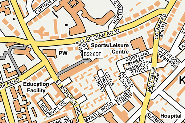 BS2 8DF map - OS OpenMap – Local (Ordnance Survey)