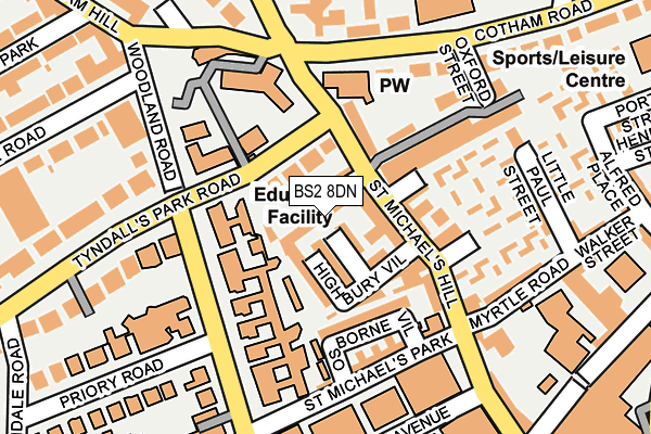 BS2 8DN map - OS OpenMap – Local (Ordnance Survey)