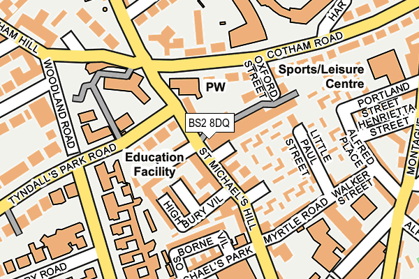 BS2 8DQ map - OS OpenMap – Local (Ordnance Survey)