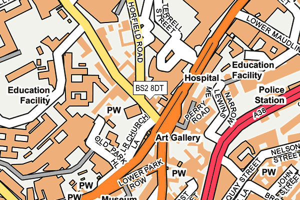 BS2 8DT map - OS OpenMap – Local (Ordnance Survey)