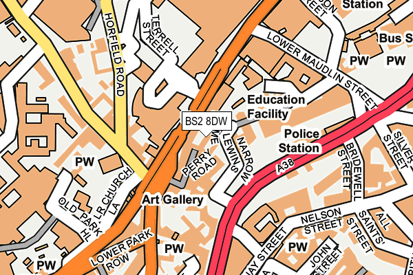 BS2 8DW map - OS OpenMap – Local (Ordnance Survey)