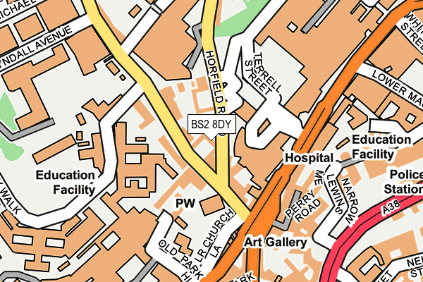 BS2 8DY map - OS OpenMap – Local (Ordnance Survey)