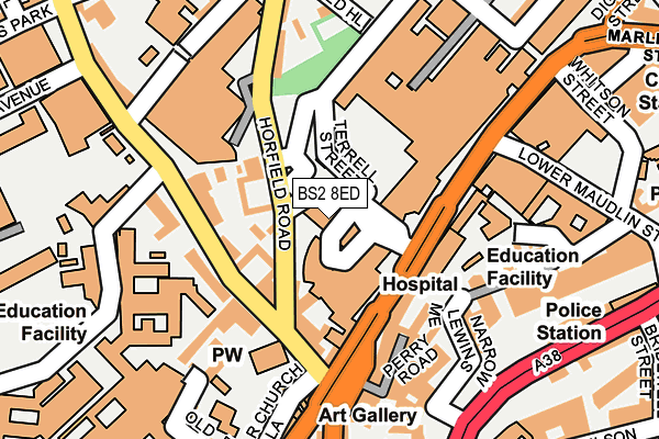 BS2 8ED map - OS OpenMap – Local (Ordnance Survey)