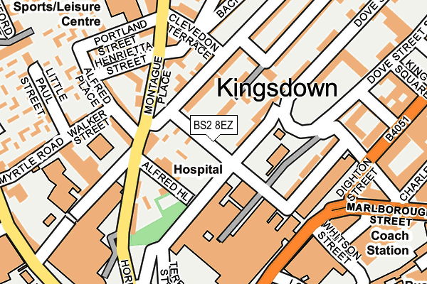 BS2 8EZ map - OS OpenMap – Local (Ordnance Survey)