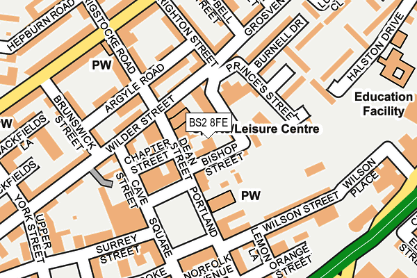 BS2 8FE map - OS OpenMap – Local (Ordnance Survey)