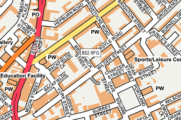 BS2 8FG map - OS OpenMap – Local (Ordnance Survey)