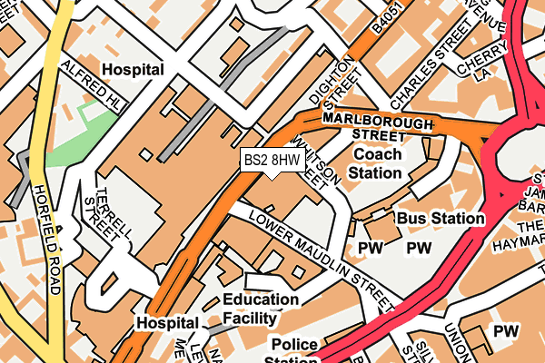 BS2 8HW map - OS OpenMap – Local (Ordnance Survey)