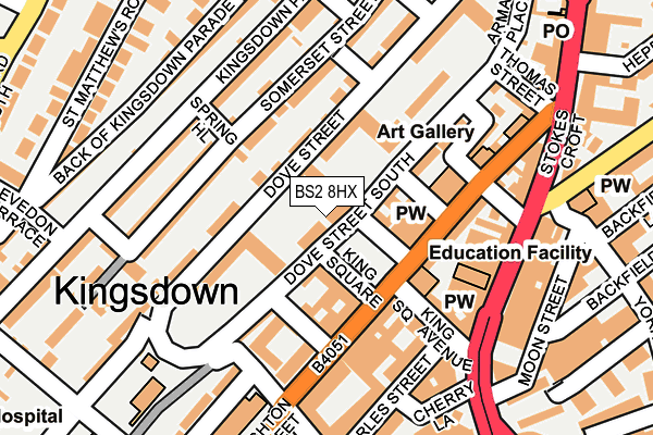 BS2 8HX map - OS OpenMap – Local (Ordnance Survey)