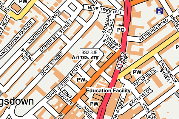 BS2 8JE map - OS OpenMap – Local (Ordnance Survey)