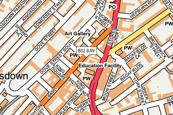 BS2 8JW map - OS OpenMap – Local (Ordnance Survey)