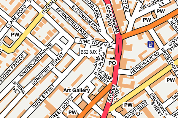 BS2 8JX map - OS OpenMap – Local (Ordnance Survey)