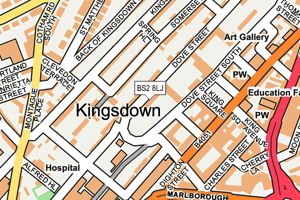 BS2 8LJ map - OS OpenMap – Local (Ordnance Survey)