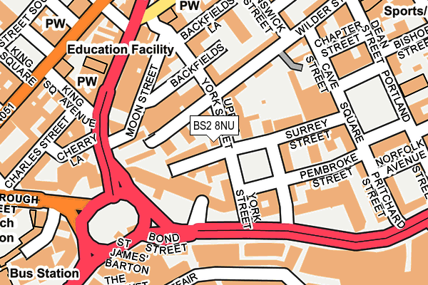 BS2 8NU map - OS OpenMap – Local (Ordnance Survey)