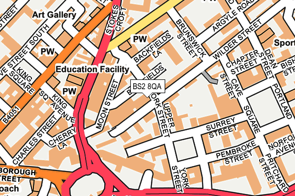 BS2 8QA map - OS OpenMap – Local (Ordnance Survey)