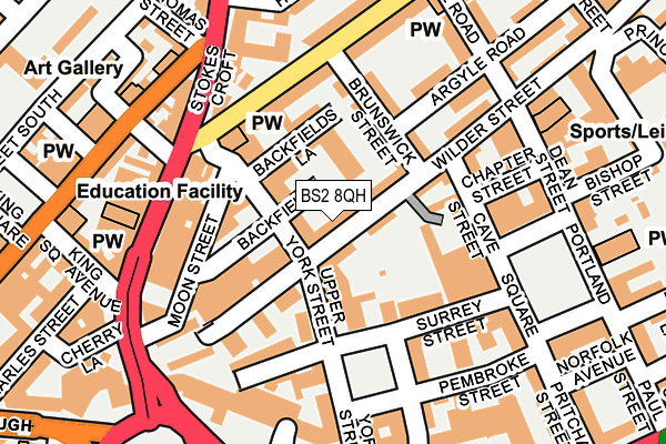 BS2 8QH map - OS OpenMap – Local (Ordnance Survey)