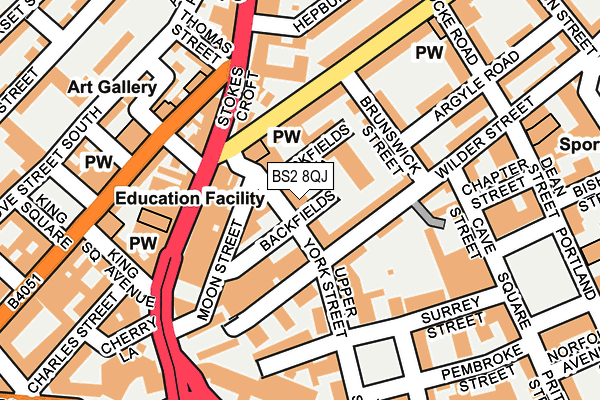 BS2 8QJ map - OS OpenMap – Local (Ordnance Survey)